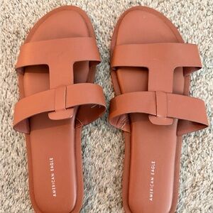 American Eagle Outfitters Women's Tan Slide Sandals
